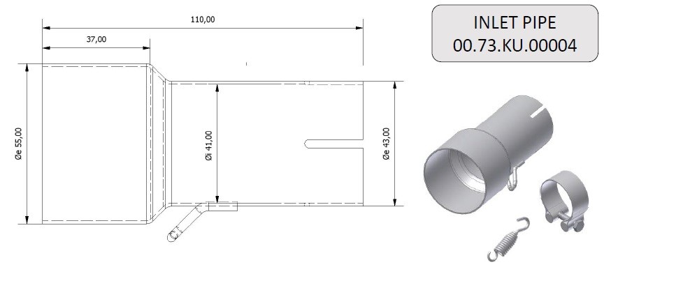 MIVV Verbindungsrohr 55 -> 41 mm