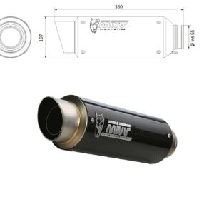 MIVV UNIVERSAL Schalldämpfer rechts GPpro 220 CARBON 55mm