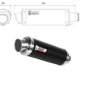 MIVV UNIVERSAL Schalldämpfer rechts GP CARBON 55mm