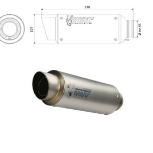 MIVV UNIVERSAL Schalldämpfer rechts GPpro 220 TITAN 55mm