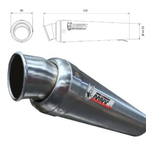MIVV UNIVERSAL Schalldämpfer rechts X-CONE 80 ST. STEEL 55mm
