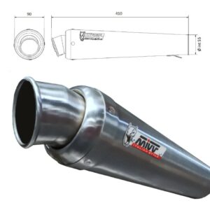 MIVV UNIVERSAL Schalldämpfer rechts X-CONE 90 ST. STEEL 55mm