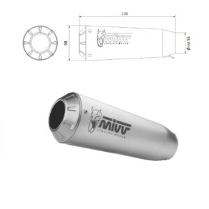 MIVV UNIVERSAL Schalldämpfer rechts X-M1 ST. STEEL 55mm