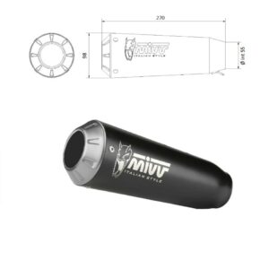MIVV UNIVERSAL Schalldämpfer rechts X-M1 BLACK 55mm
