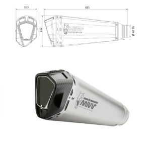 MIVV UNIVERSAL Schalldämpfer rechts DELTA RACE ST. STEEL 55mm