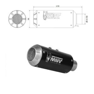 MIVV UNIVERSAL Schalldämpfer rechts MK3 BLACK 55mm