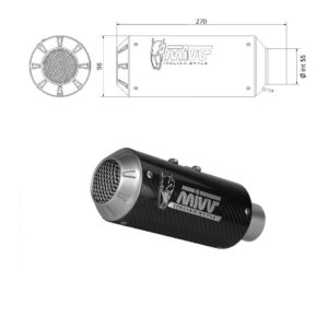 MIVV UNIVERSAL Schalldämpfer rechts MK3 CARBON 55mm
