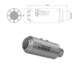 MIVV UNIVERSAL Schalldämpfer rechts MK3 ST. STEEL 55mm