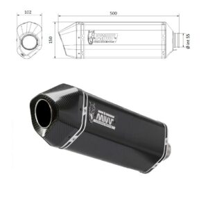 MIVV UNIVERSAL Schalldämpfer rechts SPEED EDGE 350 BLACK 55mm