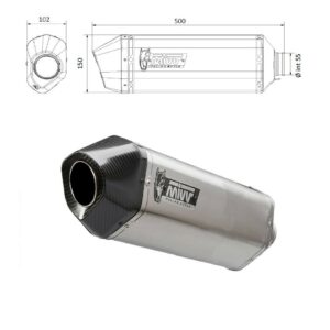 MIVV UNIVERSAL Schalldämpfer rechts SPEED EDGE 350 ST. STEEL 55mm