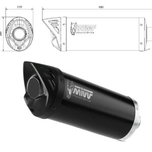 MIVV UNIVERSAL Schalldämpfer rechts MOVER BLACK 55mm
