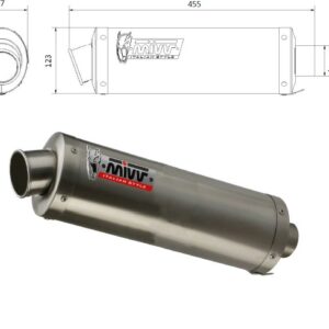 MIVV UNIVERSAL Schalldämpfer rechts OVAL SMALL 360 ST. STEEL 55mm