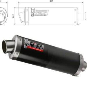 MIVV UNIVERSAL Schalldämpfer rechts OVAL SMALL 360 BLACK 55mm