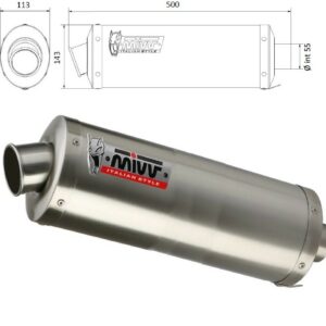MIVV UNIVERSAL Schalldämpfer rechts OVAL BIG 400 ST. STEEL 55mm