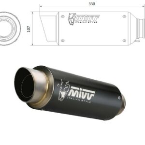 MIVV UNIVERSAL Schalldämpfer rechts GPpro 220 BLACK 55mm