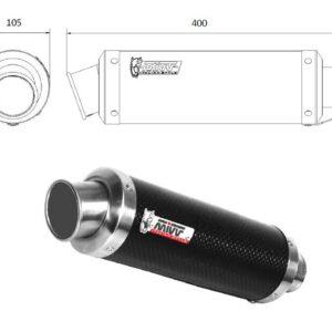 MIVV UNIVERSAL Schalldämpfer links GP CARBON 55mm