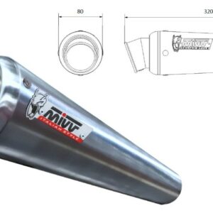 MIVV UNIVERSAL Schalldämpfer links X-CONE 80 ST. STEEL 55mm