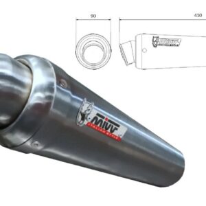 MIVV UNIVERSAL Schalldämpfer links X-CONE 90 ST. STEEL 55mm
