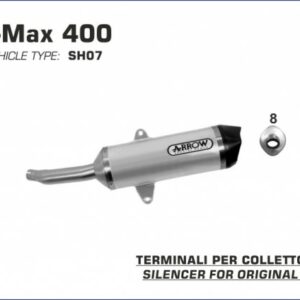 Arrow Race-Tech Aluminium schwarz", " Yamaha X-MAX 40