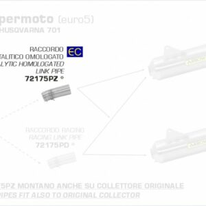 72175PZ-Arrow Verbindungsrohr mit Kat Husquarna 701 Supermoto 21-