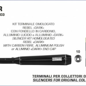 Arrow Rebel "Dark" Komplettanlage Yamaha XV (Bolt) 950R 14/16