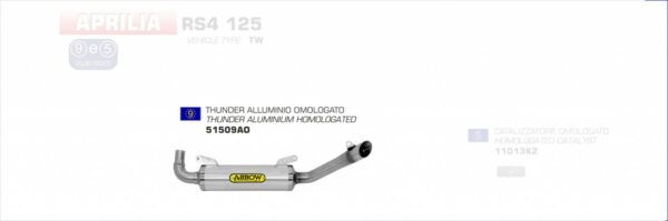 Arrow Thunder Aluminium Aprilia RS4 125 (TW) `11/16