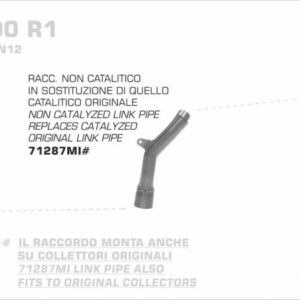 71287MI-Arrow Zwischenrohr, zentral Yamaha YZF 1000 R1 04-06