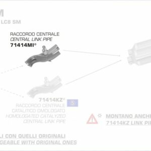 71414MI-Arrow Zwischenrohr, zentral KTM 990 SM/SMR 08-13