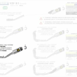 Arrow Halbsystem Indy Race Titan Yamaha YZF 1000 R1 20-21