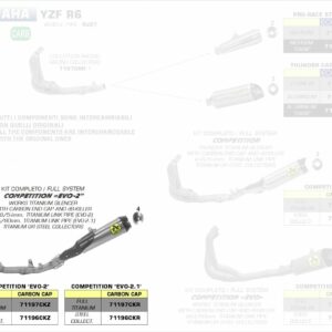 Arrow Komplettanlage Competition EVO 2.1 Works Titan YAMAHA YZF 600 R6 17-20