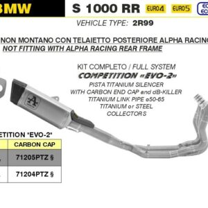 Arrow PISTA Titan mit Titankrümmer BMW S 1000 RR 19-22