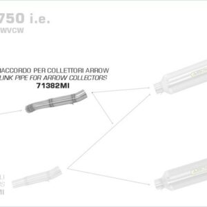 71382MI-Arrow Zwischenrohr für Endschalldämpfer Thunder für Arrow-Krümmer Suzuki