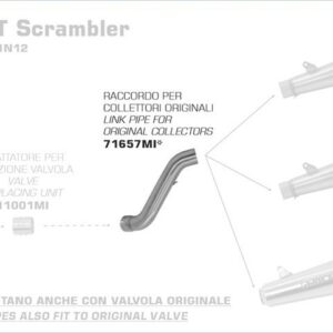 71657MI-Arrow Zwischenrohr, zentral BMW R Nine T Scrambler 16-19