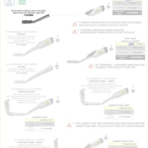 71672MI-Arrow Zwischenrohr zentral, ohne Katalysator Yamaha YZF 1000 R1 17-19