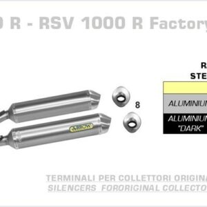 Arrow Race-Tech Aluminium schwarz Aprilia RSV1000 R Factory/Tuono 1000 R Factory