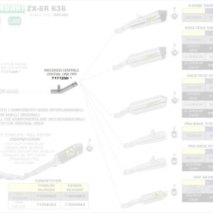 71712MI-Arrow Zwischenrohr, zentral Kawasaki ZX-6R 636 19-