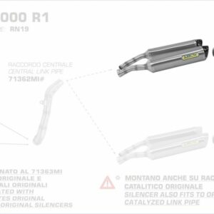 Arrow Aluminium Thunder silencers (right and left) with carby end cap Yamaha YZF