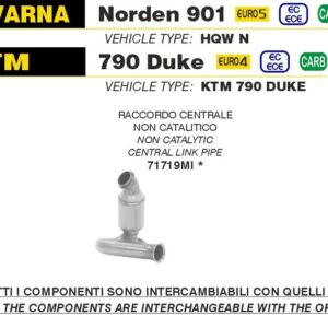 71719MI-Arrow Katersatzrohr KTM 790 Duke/Adv./890 Duke R/Adv./CF Moto 800 MT