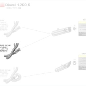 71741MI-Arrow Arrow Zwischenrohr zentral für Indy-Race Anlagen Ducati Diavel 126