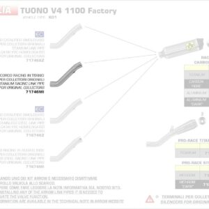 71746MI-Arrow Verbindungsrohr Aprilia Tuono V4 1100 19-20
