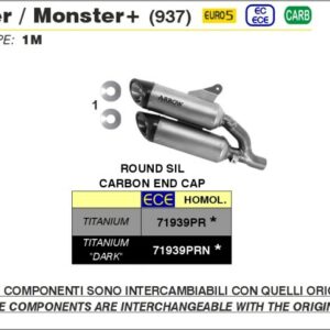 71767MI-Arrow Katersatzrohr Ducati Monster 937 21-22