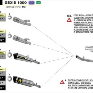 ARROW Race-Tech Titan SUZUKI GSX-S 1000-F 15-16