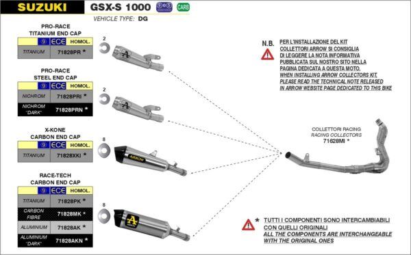 ARROW Race-Tech Titan SUZUKI GSX-S 1000-F 15-16