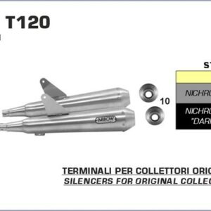 Arrow Nichrom Dark" Pro-Racing silencers (right & left)" Triumph BONNEVILLE T100