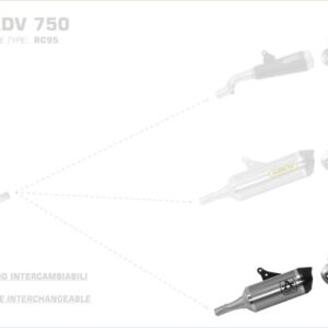 Arrow Race Tech Aluminium -kurze Version- Honda X-ADV 750 17-23