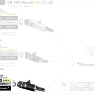 ARROW Indy-Race Edelstahl HONDA CB 750 Hornet 23-