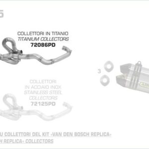 72086PD-Arrow Titanium collectors kit Aprilia SX-V 5.5 07-14