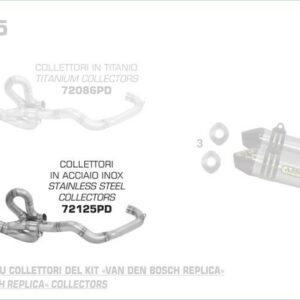 72125PD-Arrow stainless steel collector Aprilia SX-V 5.5 07-14