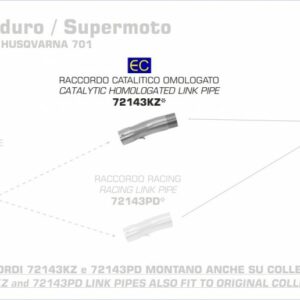 72143KZ-Arrow Verbindungsrohr mit Kat HUSQVARNA 701 ENDURO SUPERMOTO 16-20