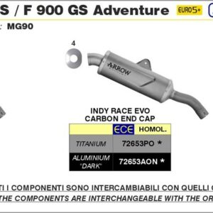 ARROW INDY RACE EVO Aluminium schwarz BMW F 900 GS 24-,F 900 GS ADVENTURE 24-